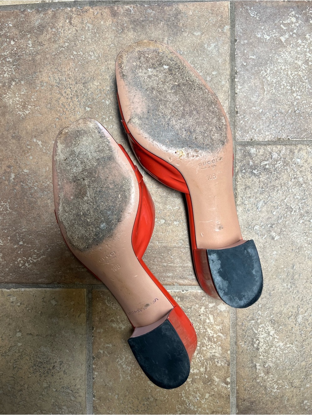 Gucci Red Patent Leather Horsebit Mules - Picture 8 of 11